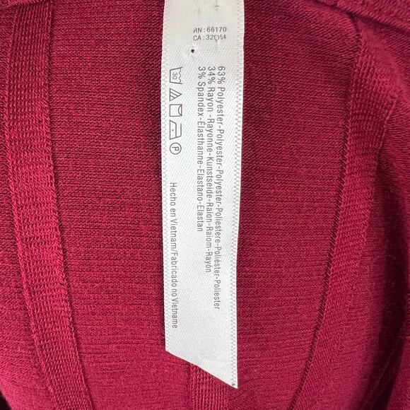 FREE PEOPLE Red Bodysuit Rayon Stretch Ribbed Square Neck Knit Size X-Small XS - Picture 9 of 10